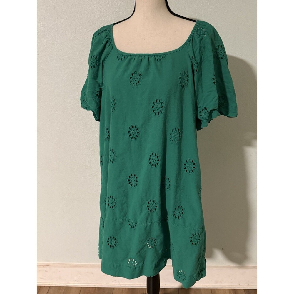 Free Assembly Women's Dresses Free Assembly Eyelet Dress Green Size Medium